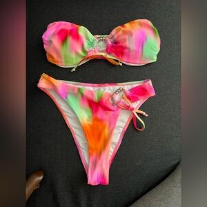 NWOT Colorful Tie-Dye Bikini Set size L